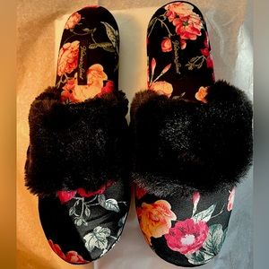 Brand New Victoria Secret floral silk slippers